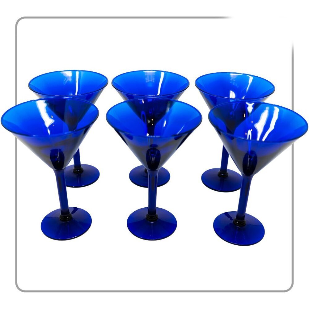 Cobalt Blue Martini Glass Stemware (set of 6)
